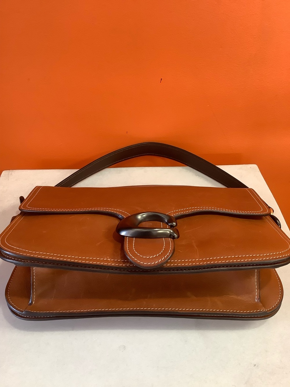 Cognac Coach Handbag - Picture 3 of 15